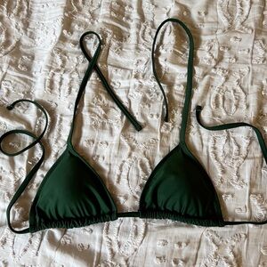 Aerie Size S Dark Green Triangle Bikini Top